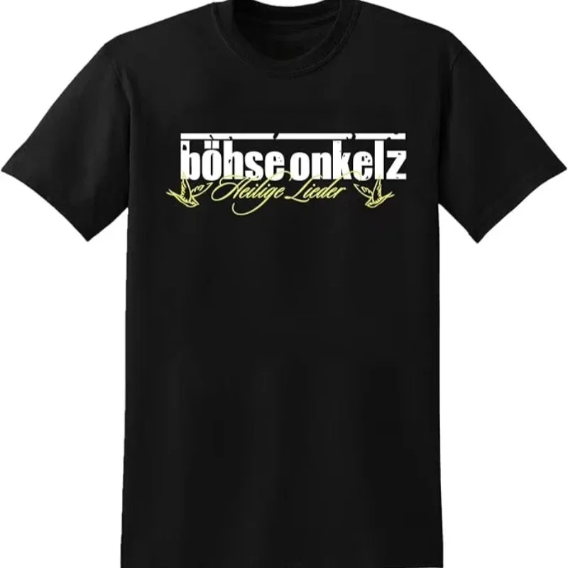 

Немецкая рок-группа Hip-hop Music Lover Böhse Onkelz Pattern Print Летние хлопковые мужские и женские футболки Уличная одежда Повседневная одежда