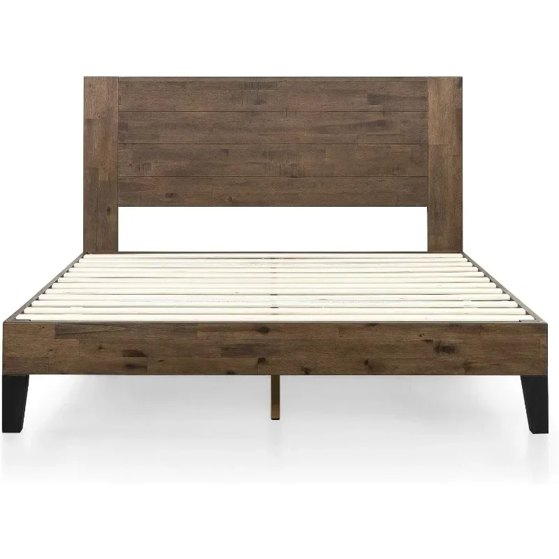 ZHENXIANG Wood Platform Bed Frame with Headboard / Mattress Foundation with Wood Slat Support / No Box Spring Needed