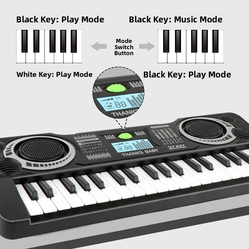 Clavier électronique à 37 touches, Instrument de musique pour garçons et filles, jouets musicaux pour bébés, cadeaux pour enfants, jouet de Simulation de Piano