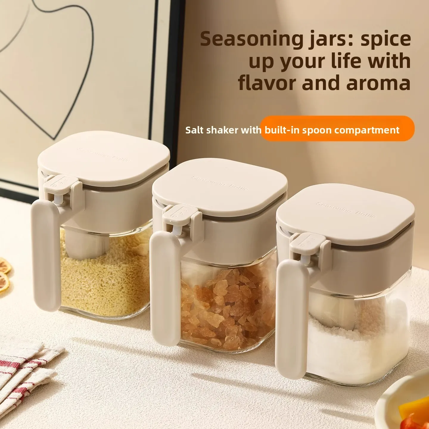 Sealed Moisture Proof Glass Seasoning Jars Kitchen Spice Storage Container For Salt Cumin Household Condiment Bottle