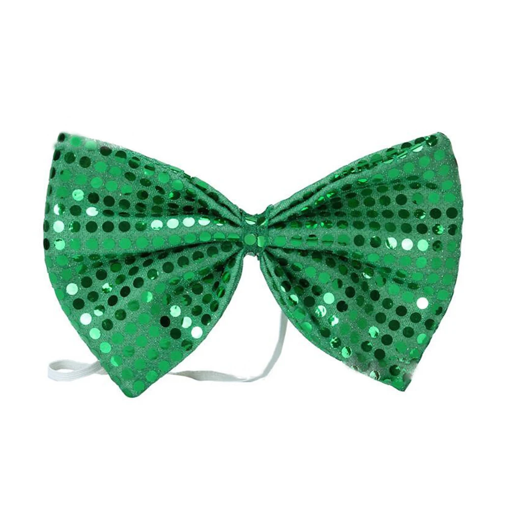 

3PCS Clover Bow Tie Light Green St Patricks Day Sequins Wedding Bridegroom Premium Material One Size Fits Most