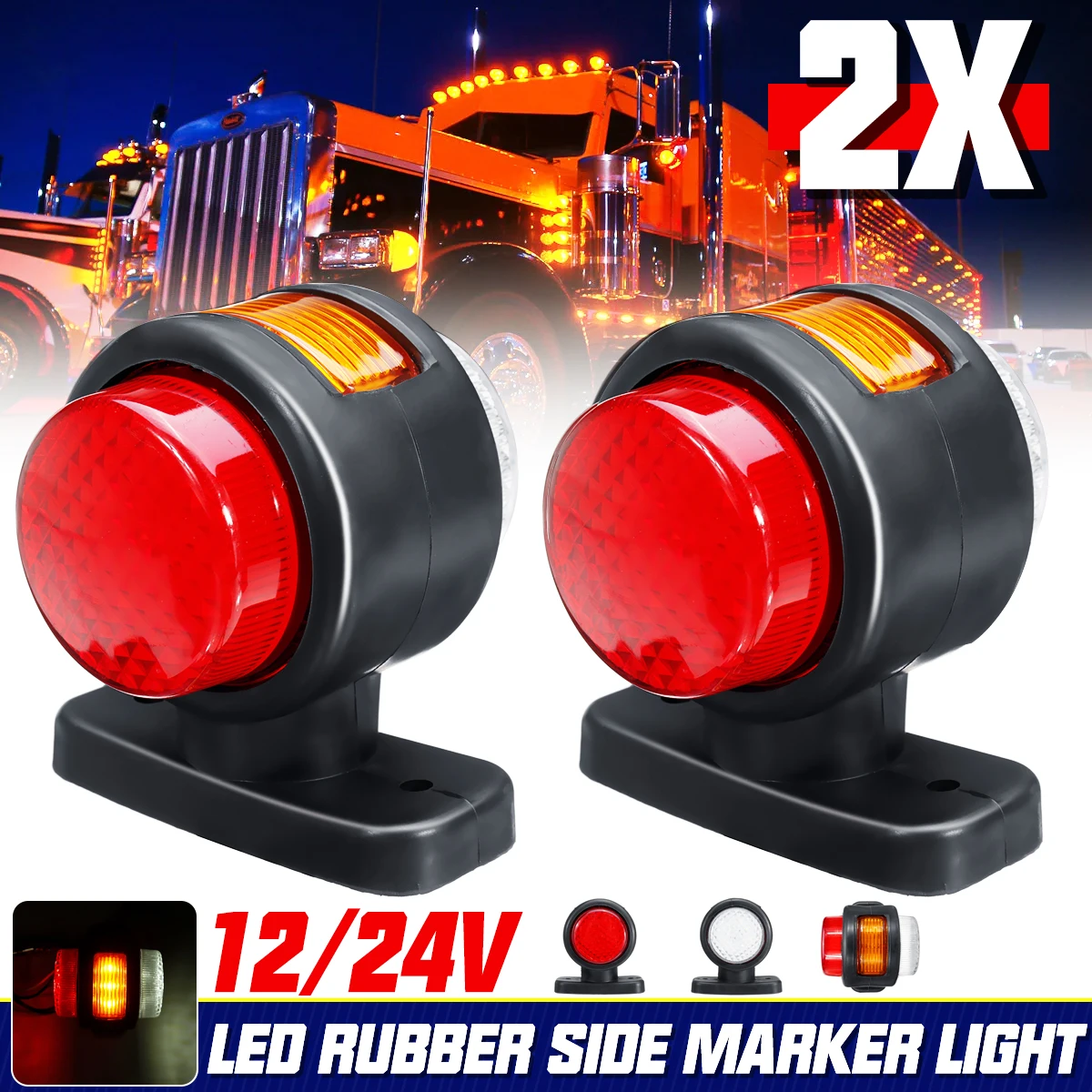 

2pcs Super Bright Emergency Traffic Lights Waterproof for Vehicles LED Warning Lights For Trucks Cars School Bus 12V-24V