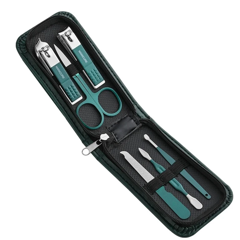 

High end household nail clipper set with 6 portable nail tools