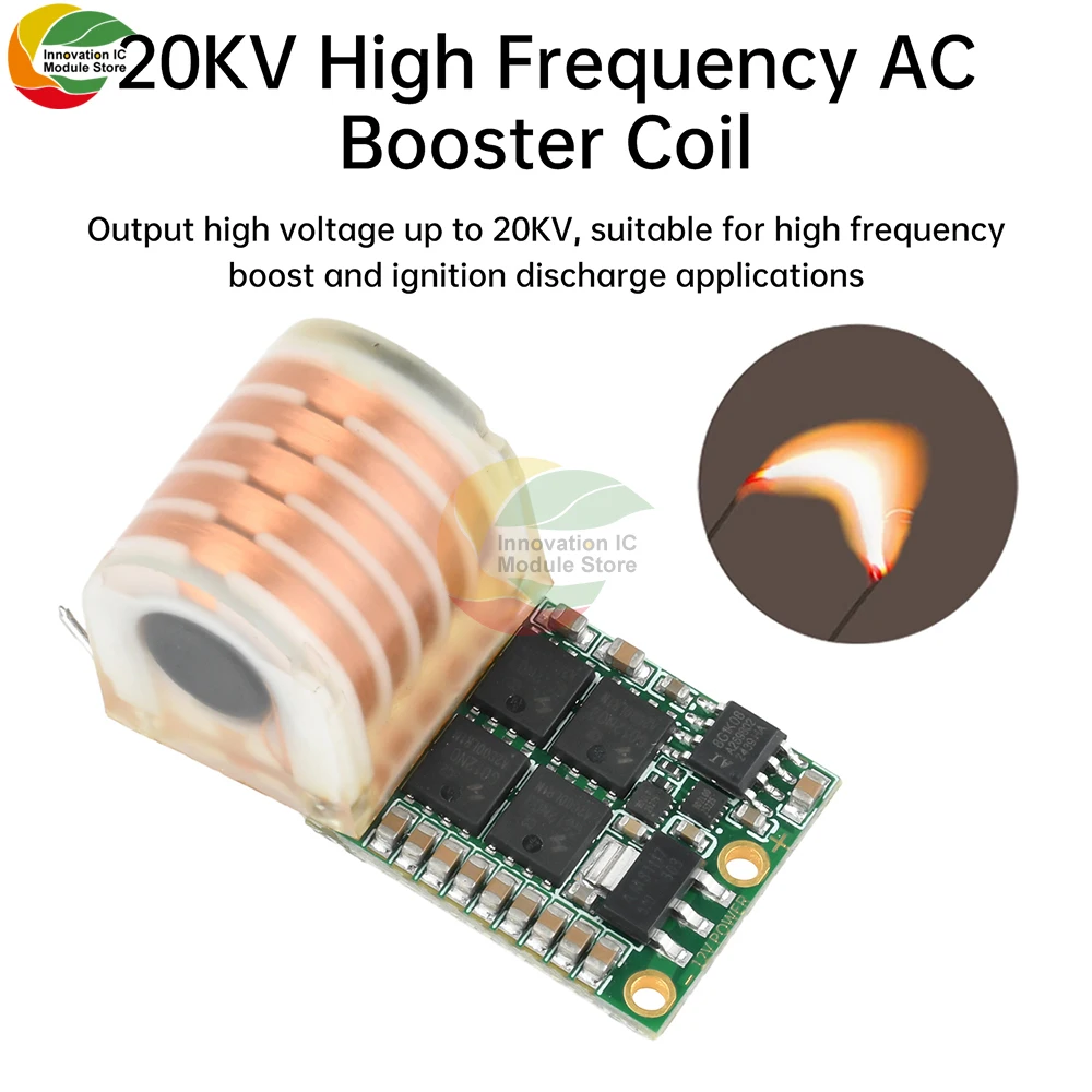

DC 9-12V To AC 20KV High Frequency AC Booster Coil High Voltage Ignition Module 12V Low Heat Arc For 10 Minutes 70W