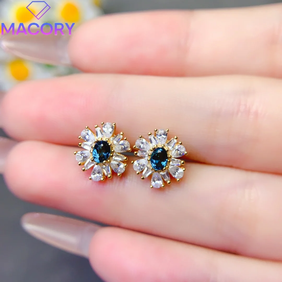 Natural Topaz tremella nail 925 sterling silver fashion female earrings 2024 fashion designer luxury jewelry female.