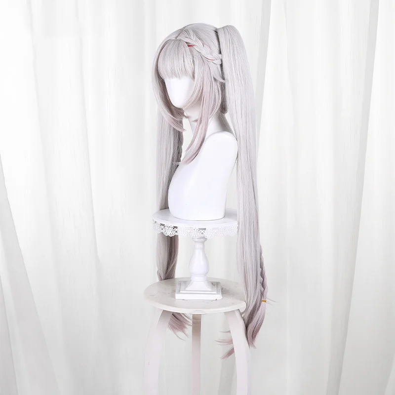 Game Honkai Star Rail Sparxie Cosplay Wig Silver White Long Double Ponytail Wig With Braids For Comicon Party Adult Women Men