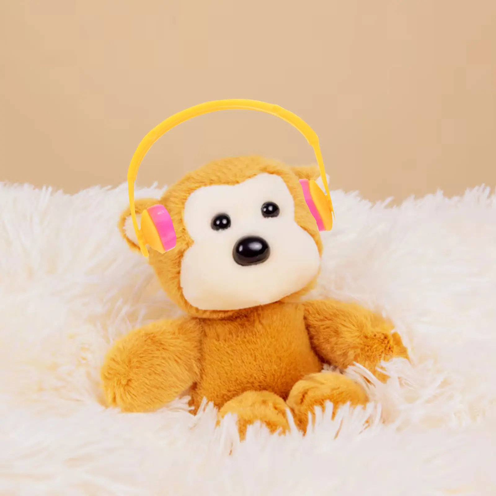20Pcs Mini Headset Yellow Duck Headphone Ornament Simulation Headgear for House Layout Car Desk Decor Supplies