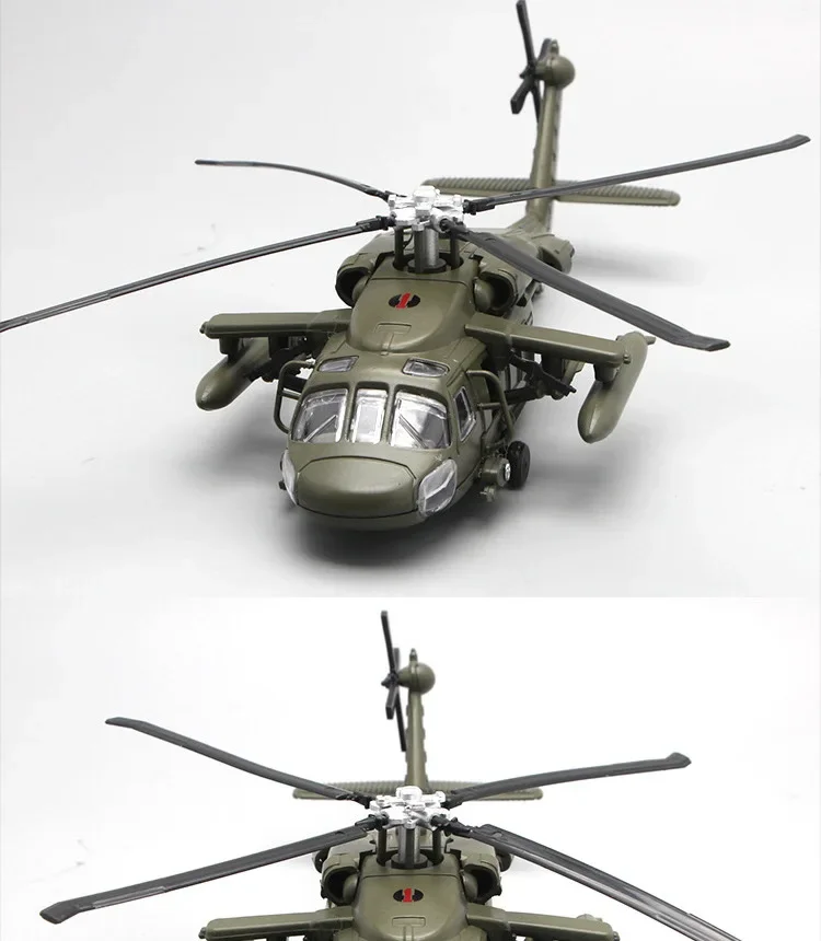 F64-3 Simulation Fighter Model Collection-grade Decoration,Black Hawk Gunship Alloy Military Model