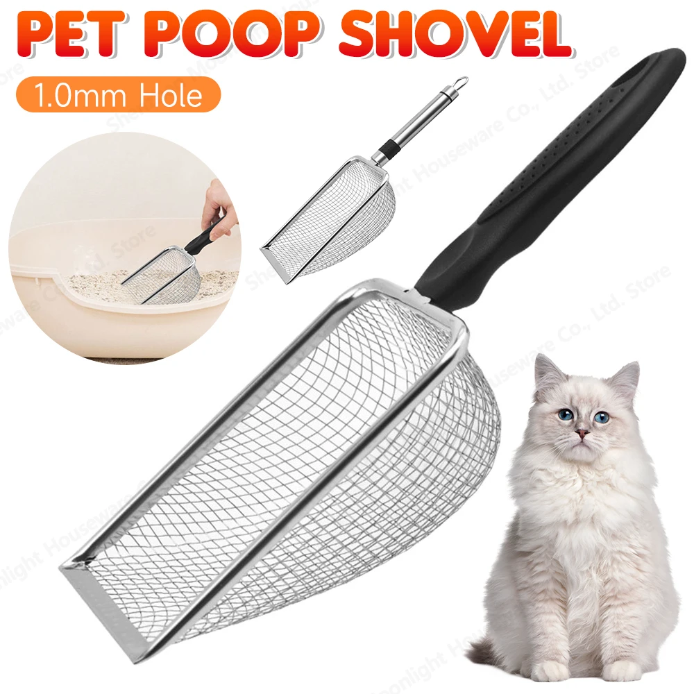 

Stainless Steel Cat Litter Shovel Durable Litter Scooper Pets Supplies for Lizards Kitten Cats Dogs Waste Instant Cleaning Tool