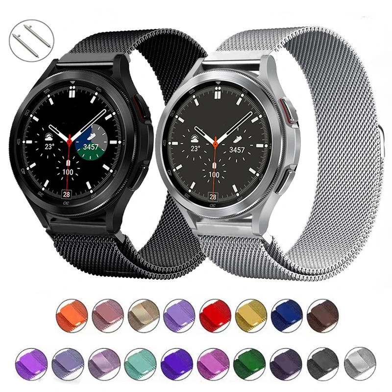 

20mm 22mm Milanese Metal Strap for Samsung Watch 6/5/4 40mm 44mm/Amazfit GTS/GTR 3/4 Magnetic Bracelet Huawei Watch 3/GT3-2 Pro