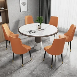 Nordic INS Luxury Leather Dining Chair Latex Pad Comfortable Soft Chair Modern Restaurant Living Room Stool Interior Furniture