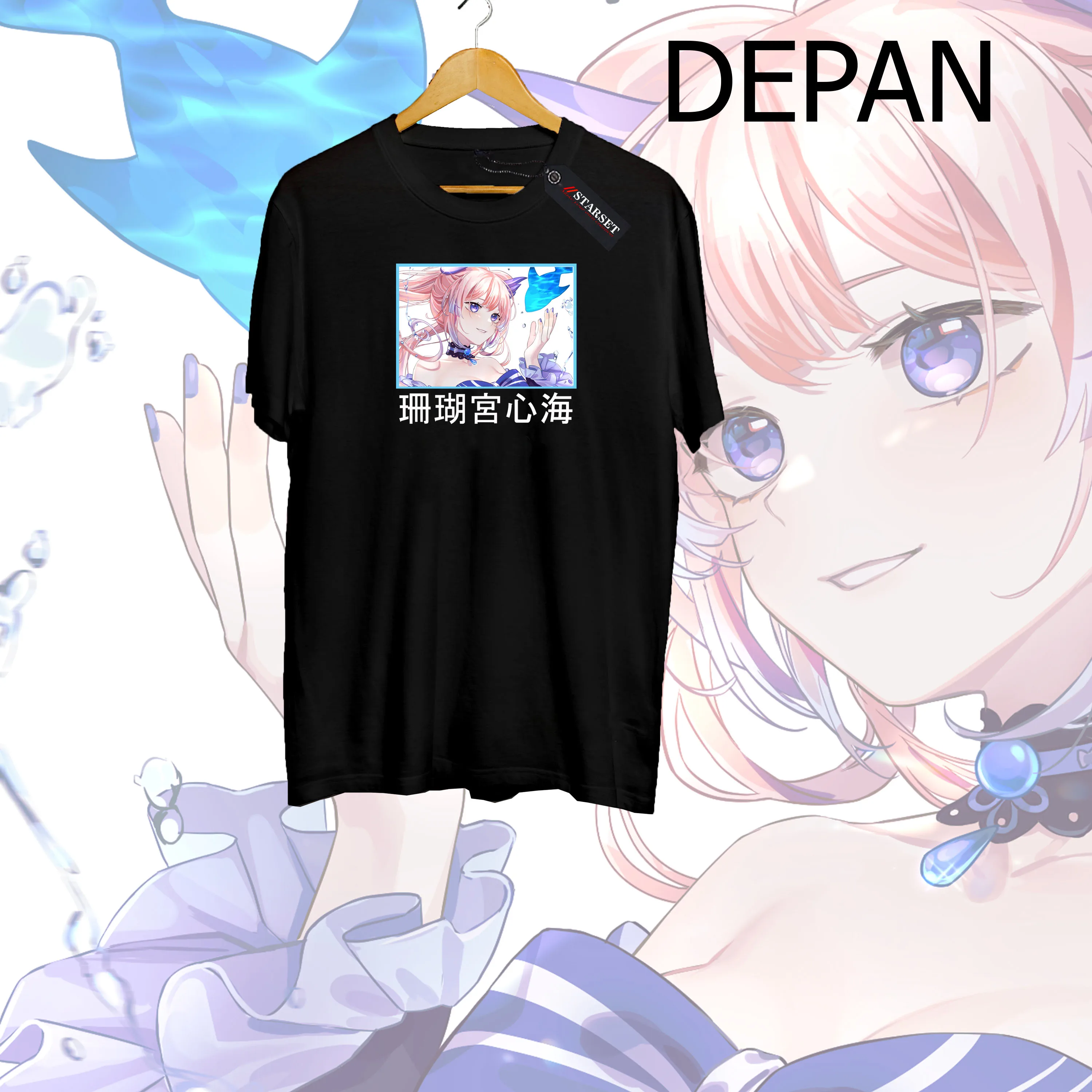 Baju Kaos Distro Pria Genshin Impact Sangonomiya Kokomi  Wanita  Kaos T Shirt Pria Wanita  Kaos Polos  Cotton Combed 30's