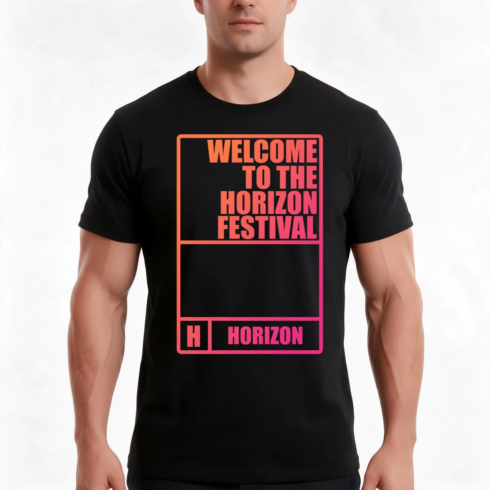 Horizon Pass Festival Color T-Shirt Summer Casual Cotton Tee Oversized Streetwear Tops Vintage Graphic Print 100% Cotton