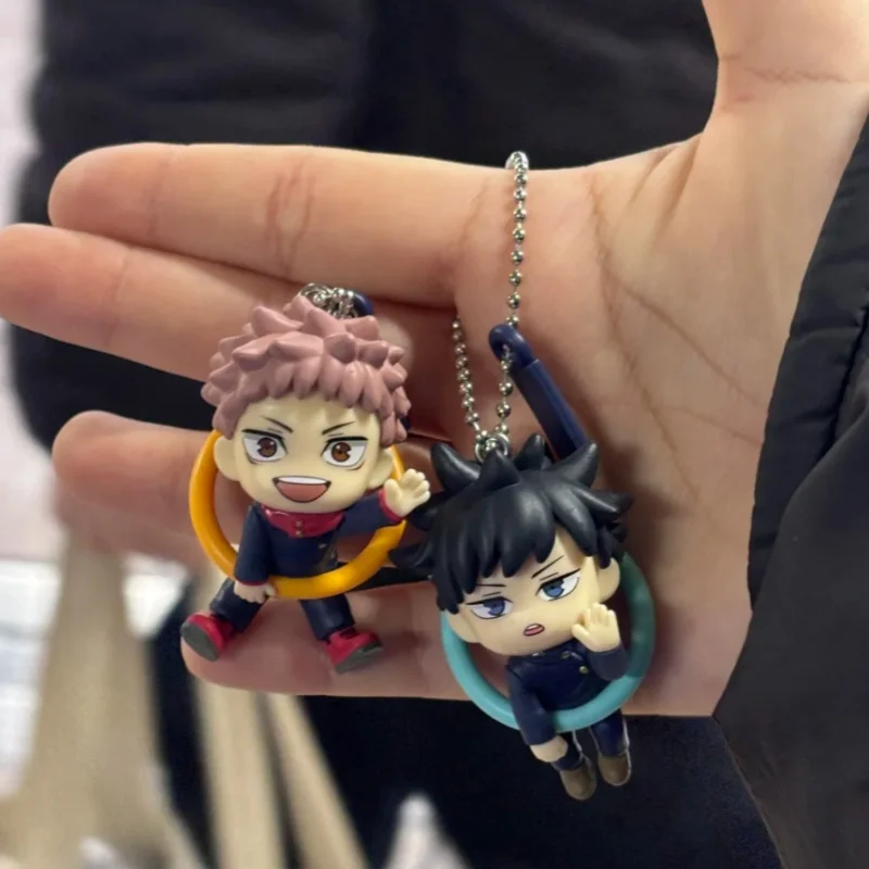 Tomy Jujutsu Kaisen Gashapon Q Version 3d Pendant Figure Keychain Yuji Itadori Satoru Gojo Bag Charms Figurine Collection Toys