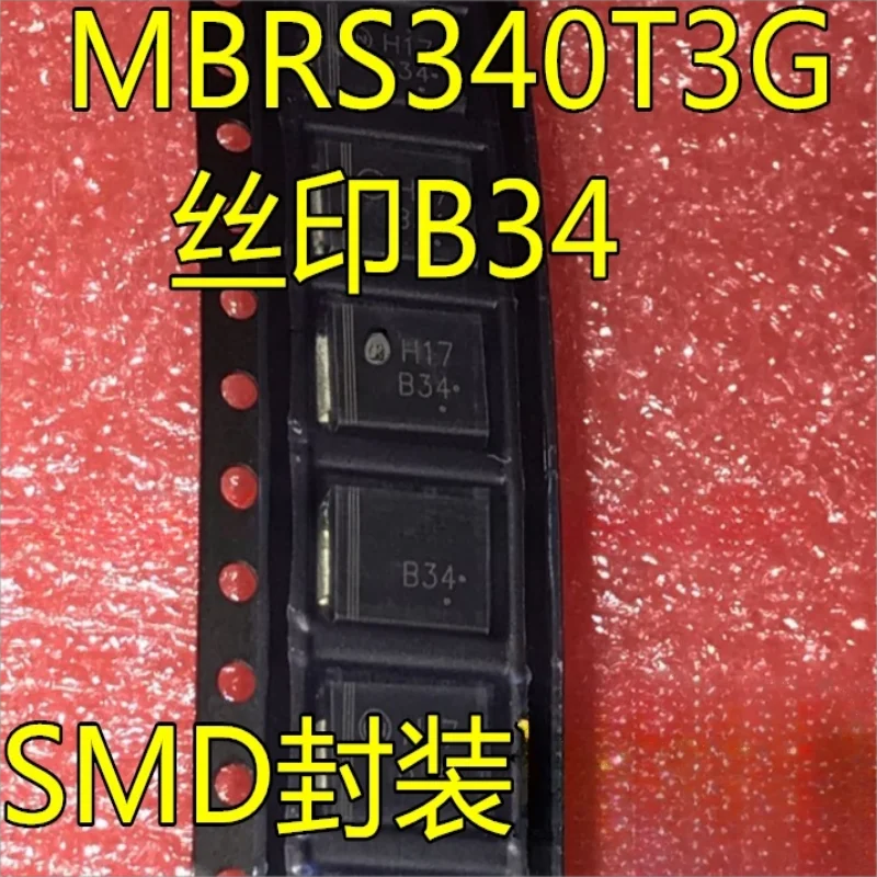 Mbrs340t10gスクリーンプリント、b34、3a40v、smd、新スポット、大量購入、ex、100個、大量購入数量で直接購入可能