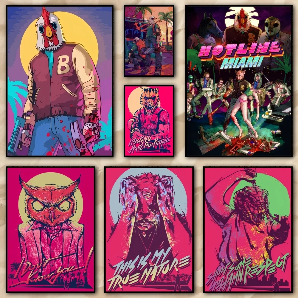 الخط الساخن ميامي عمل اللوحة الخط فرملس قماش جدار الفن مثالية للديكور المنزل هدايا العيد #1