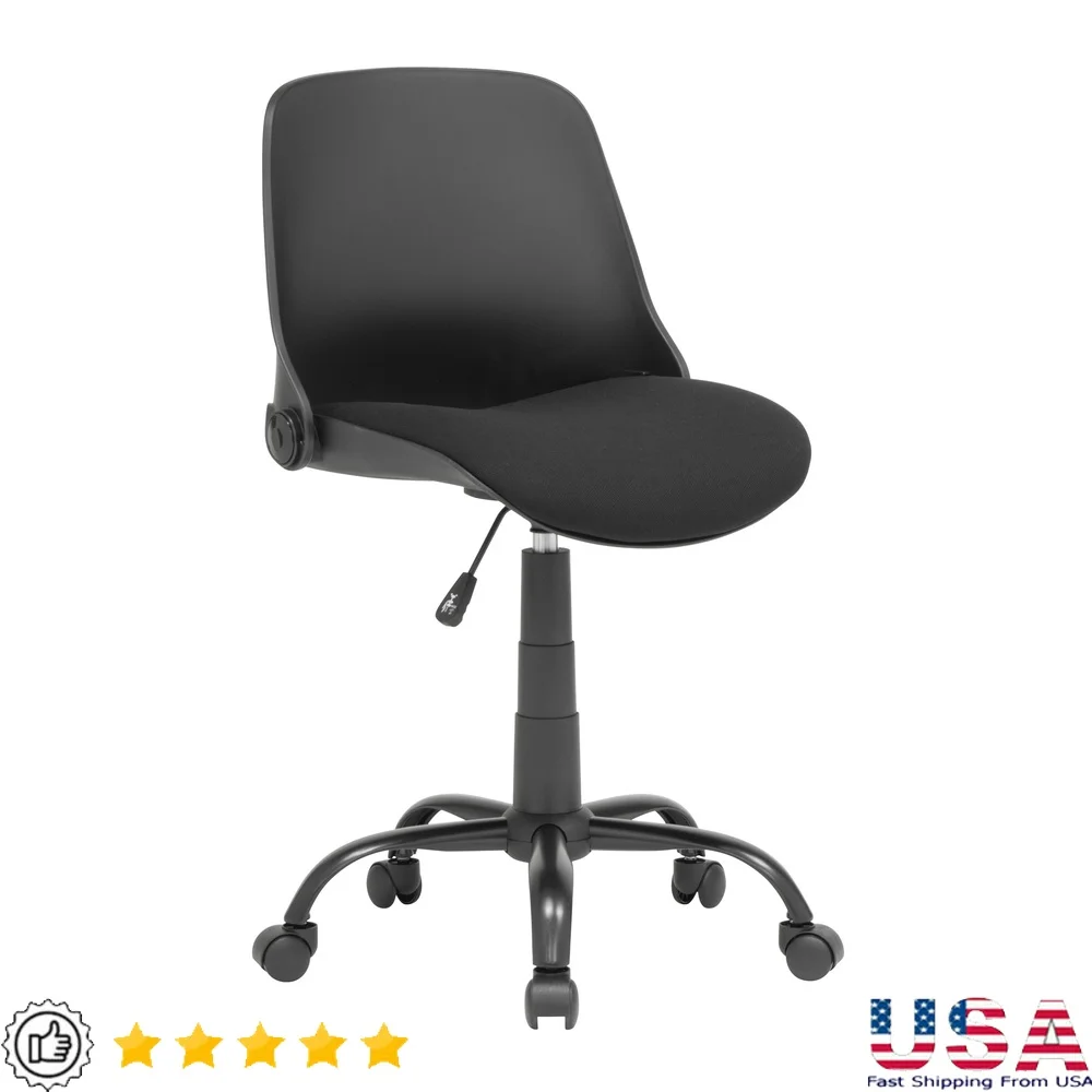 

Folding Back Modern Swivel Office Task Chair Ergonomic Adjustable Height Compact Design Indoor Use Easy Assembly