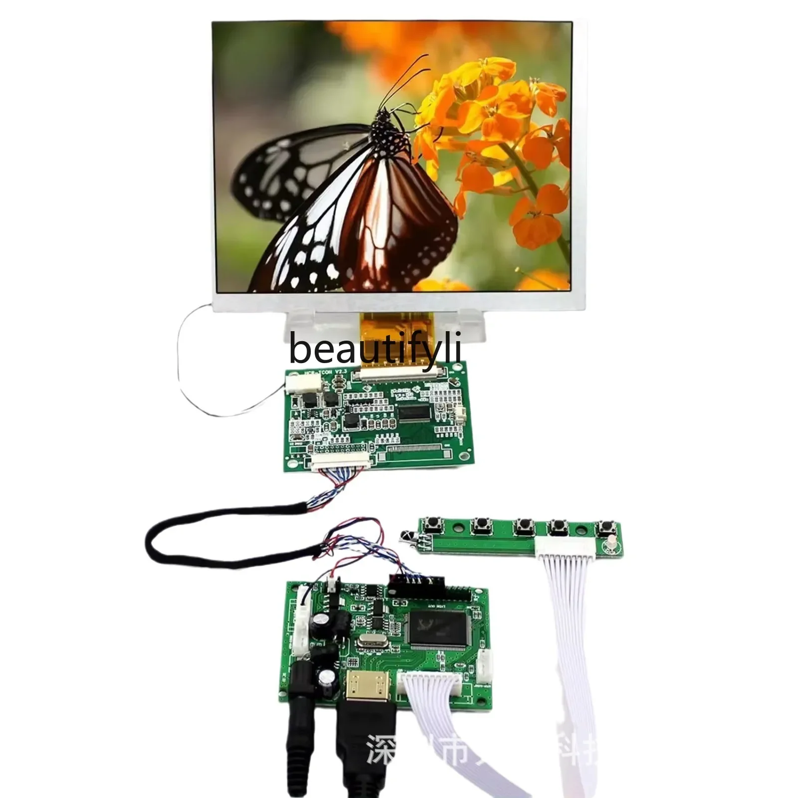 Asmt42 LCDワンラインディスプレイドライバーボードは静電容量式タッチとオーディオインターフェースをサポートしています。