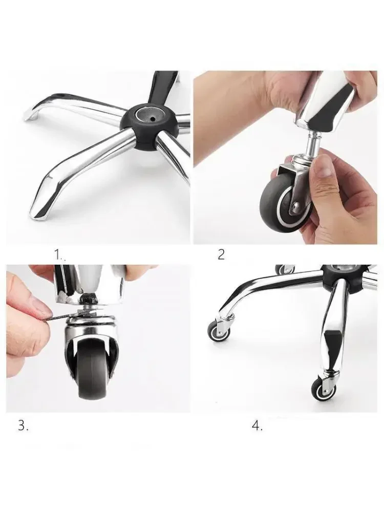 5 Pcs 1.5/2 Inch Screw 10mm Circlip 11mm Mute Office Chair Computer Universal Pulley Swivel Wheel