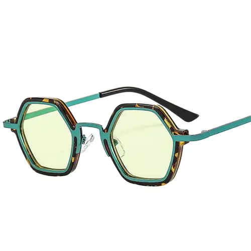 Imagen 1 del producto Gafas de sol cuadradas de polígono Retro para hombre y mujer, lentes transparentes con gradiente oceánico, lentes de tendencia Punk, tonos UV400