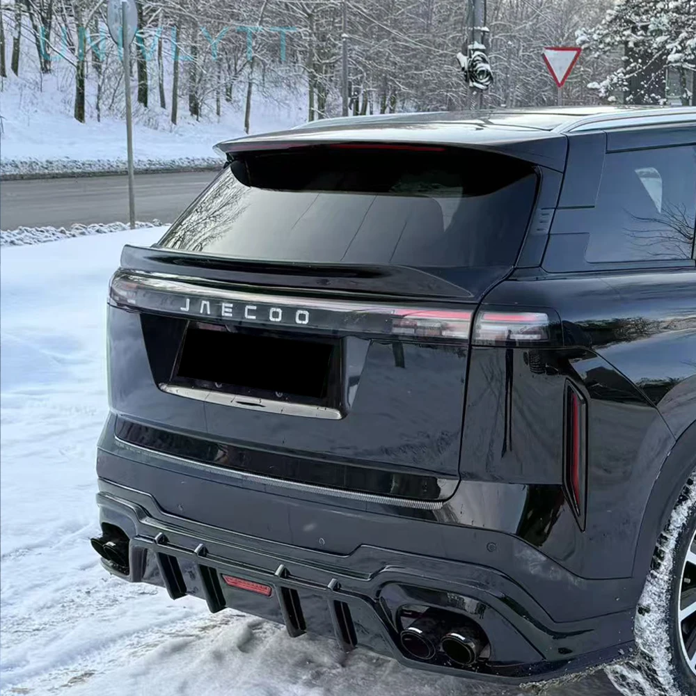 체리 재코 J7 2023-2025 리어 스포일러 유니버셜 핏 모든 가솔린 & PHEV 모델용 글로스 블랙 무타공 설치 바디 키트 썸네일 4