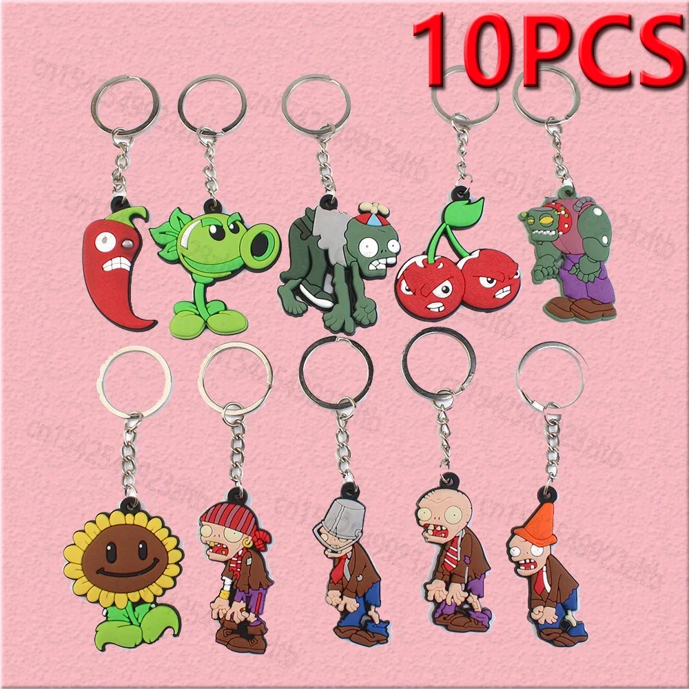 

1 Set Anime Plant Game Character Keychain School Bag Car Key Ring Trinket Gift Man Woman Keyholder Jewelry Kids Key Chains Gift