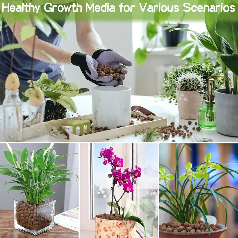 천연 13LBS 유기농 점토 조약돌, 4-16mm 크기, 식물 성장, 수경 재배 및 난초 관리용