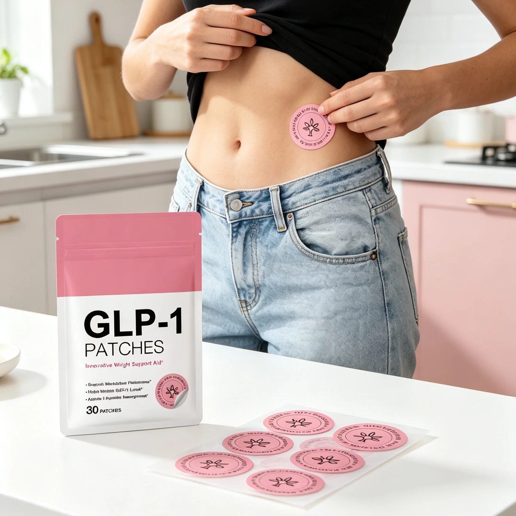 Glp-1 Transdermal Patches Rose Oil Infused Appetite Management Support Healthy Metabolism Energy Boost Weight Support Patches