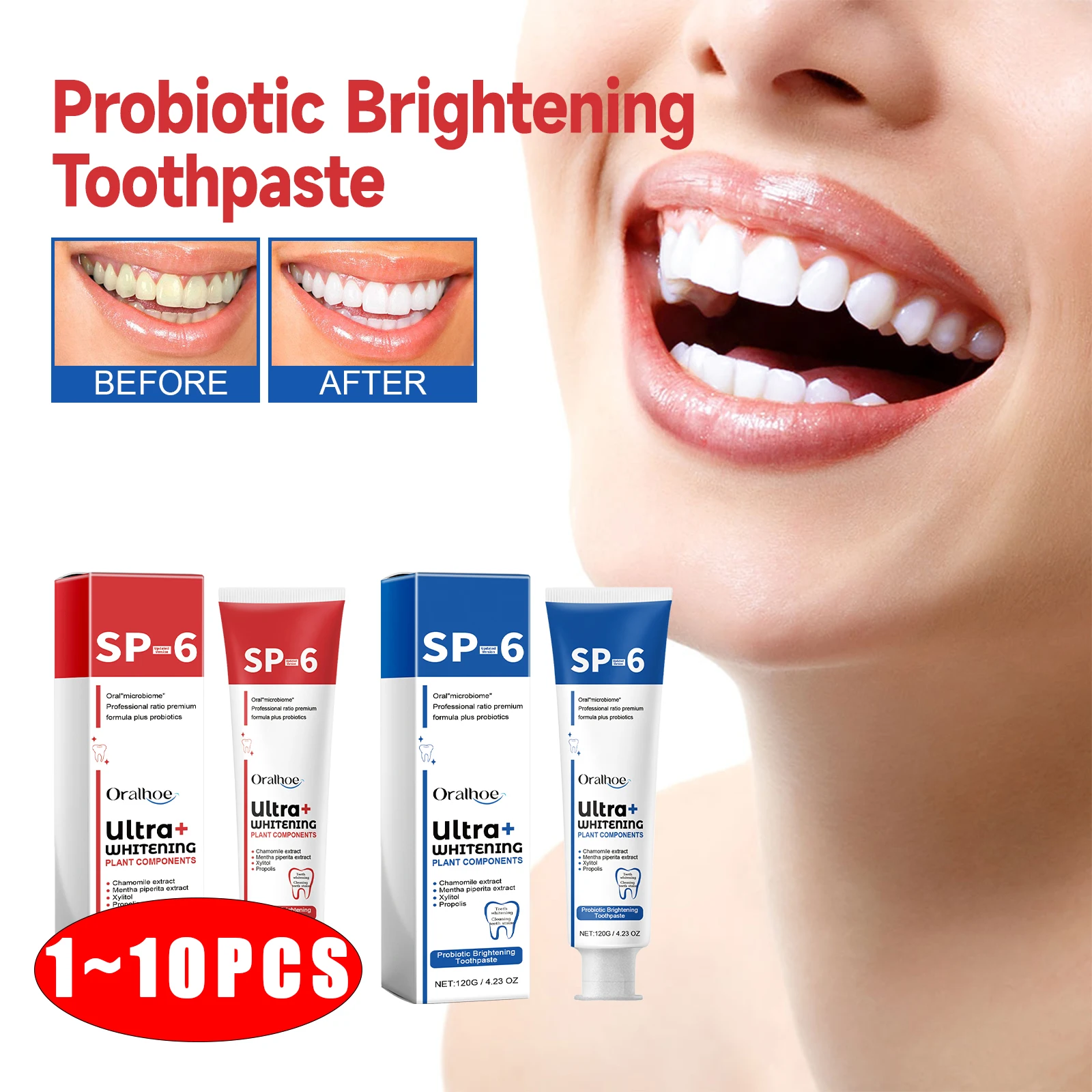 Sp 6 Ultra Whitening Sp 6 Toothpaste Ultra Whitening Toothpaste Sp - 6 Probiotic Brightening Toothpastedeep Cleaning Care Toothp