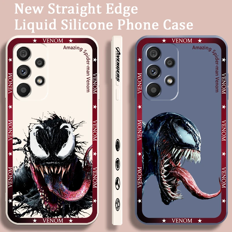 Marvel Веном, красное искусство, крутая жидкая левая веревка для Samsung Note 20 10 A54 A31 A14 A03 A22 A34 A04 A24 A25 Ultra Plus