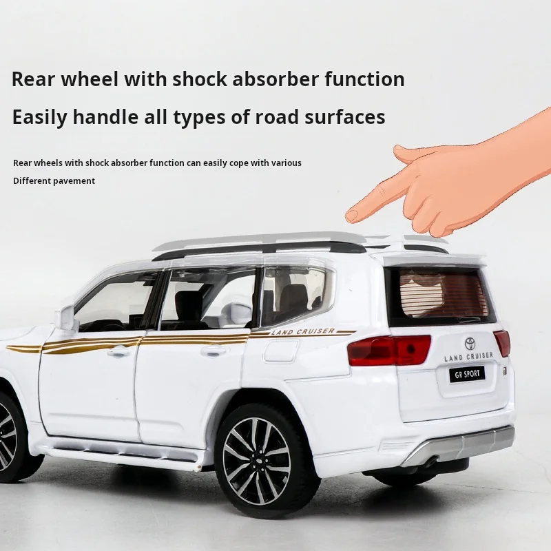 1/32 Simulation Alloy Land Cruiser LC300GR Sport Edition Car Model Large Off-Road SUV Light & Sound Toy Collectible Decoration