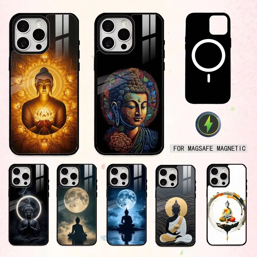 

Buddha Art Belief Pattern Phone Case For iPhone17,16,15,14,13,12,11 Plus,Pro Max Magnetic For Magsafe Wireless Charging
