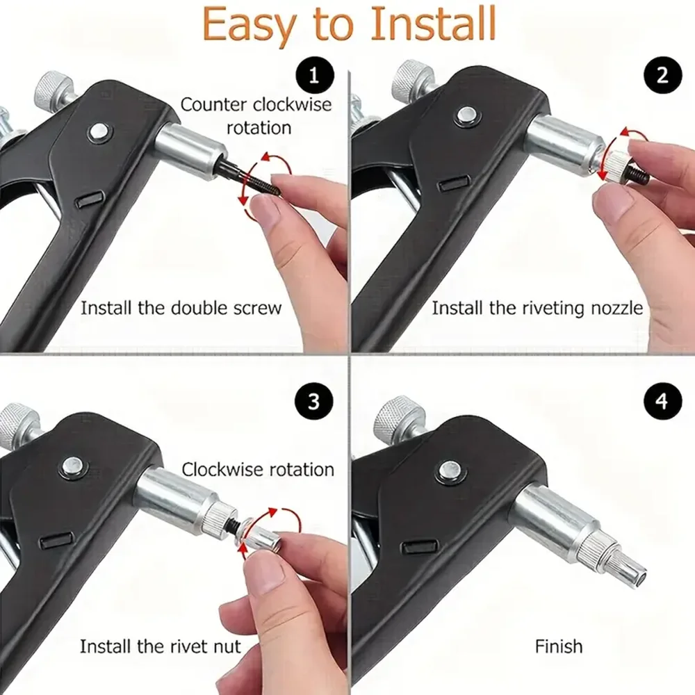 Ручной пистолет для заклепочных гаек, многофункциональный инструмент для заклепочных гаек, подходит для гаек M3 M4 M5 M6 M8, бытовые плоскогубцы для заклепочных гаек своими руками