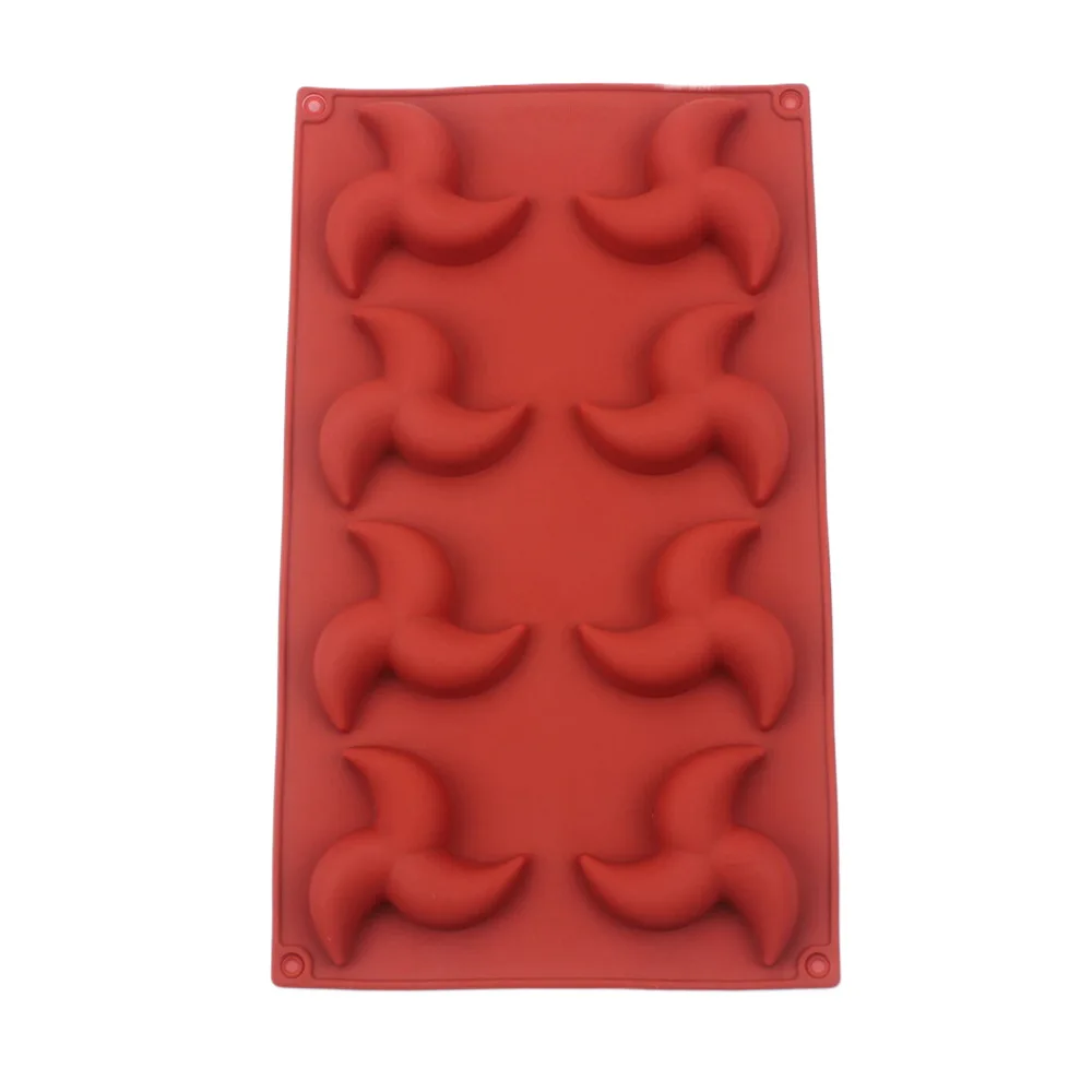 New Arrival 8 Hole Irregular Windmill Silicone Chocolate Mold Cake Decoration Candy Pudding Jelly Biscuit Cookies Baking Tools