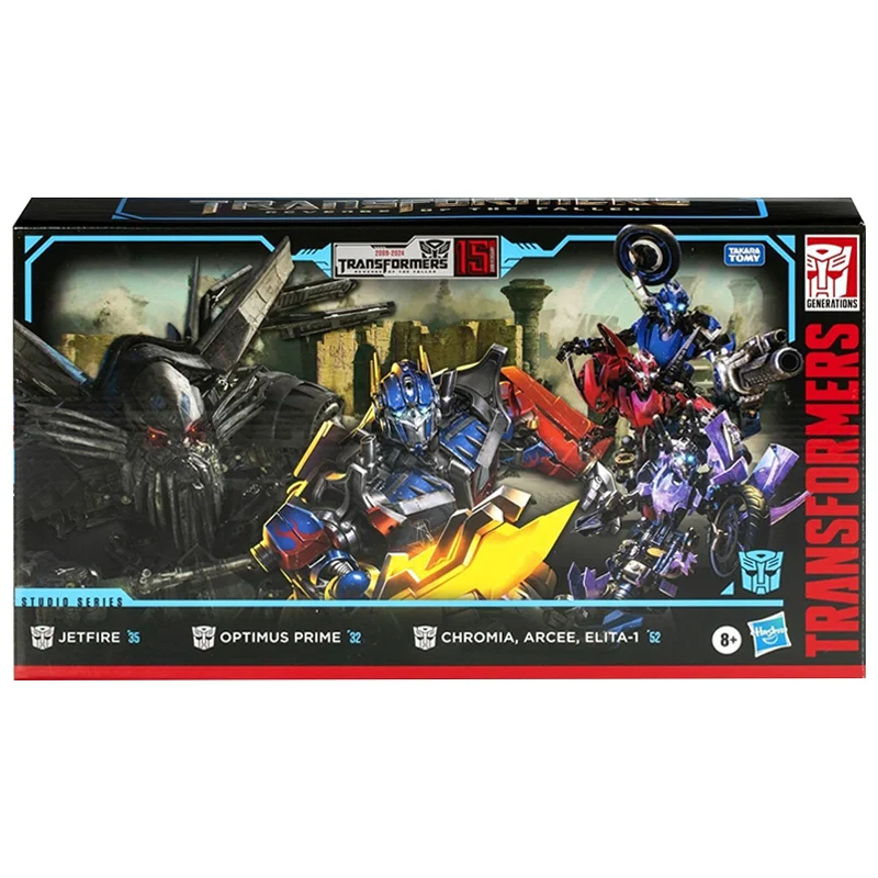 Hasbro Transformers 15Th Anniversary Set Jetfire Optimus Prime Chromia Arcee Elita-1 Anime Originele Action Figure Model Speelgoed Gift