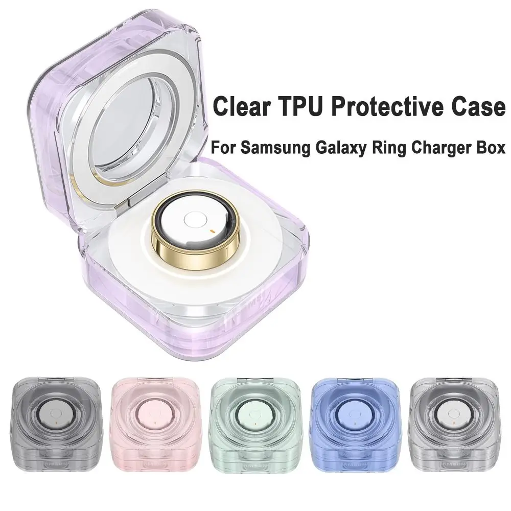 TPU Charger Box Protective Case Anti-Scratch Transparent Cover Shell Accessories Smart Ring Protector for Samsung Galaxy Ring