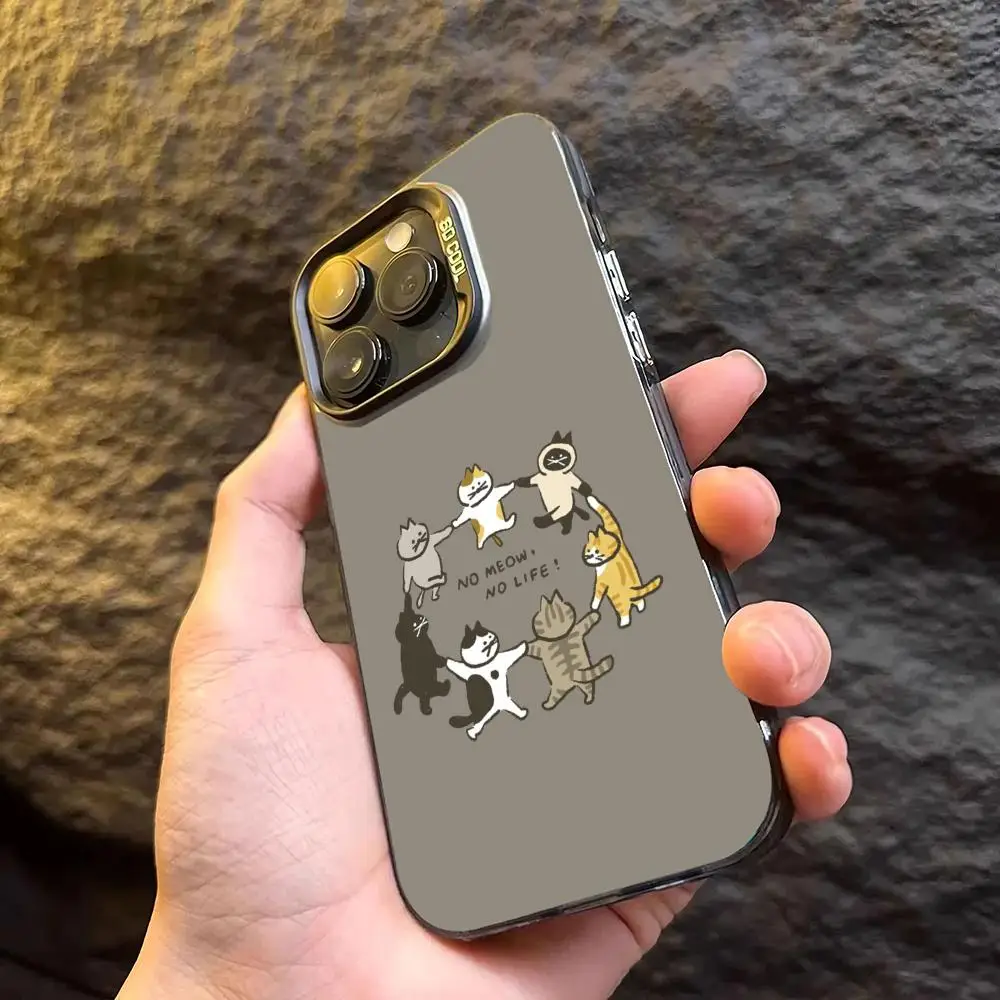 Custodia per telefono con design mano nella mano di gatto adatta per iPhone 17 16 15 14 13 12 11 Pro/Max/Plus cover posteriore antigoccia e antiurto