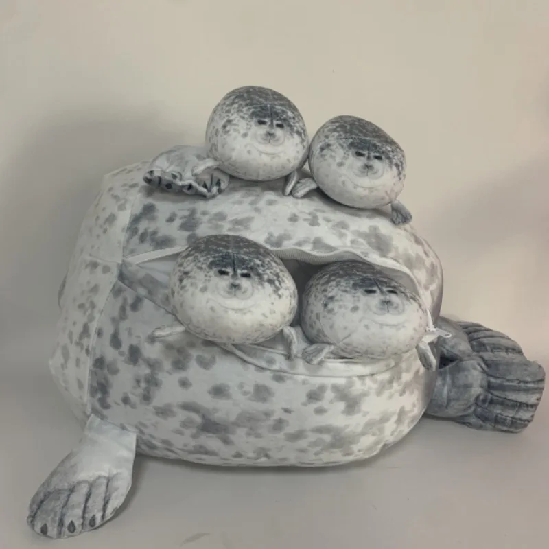 30-60 سنتيمتر فقاعة غاضبة ختم وسادة السمين ثلاثية الأبعاد الجدة أسد البحر دمية أفخم دمية محشوة طفل النوم رمي وسادة هدايا للأطفال الفتيات #4