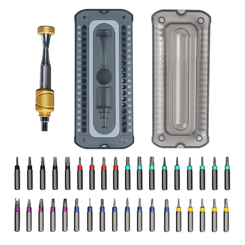 Screwdriver Set 37 In 1 Mini Aluminum Screwdriver Precision Disassembly Tool Magnetic Torx Hex Bit for Phone Watch Glasses