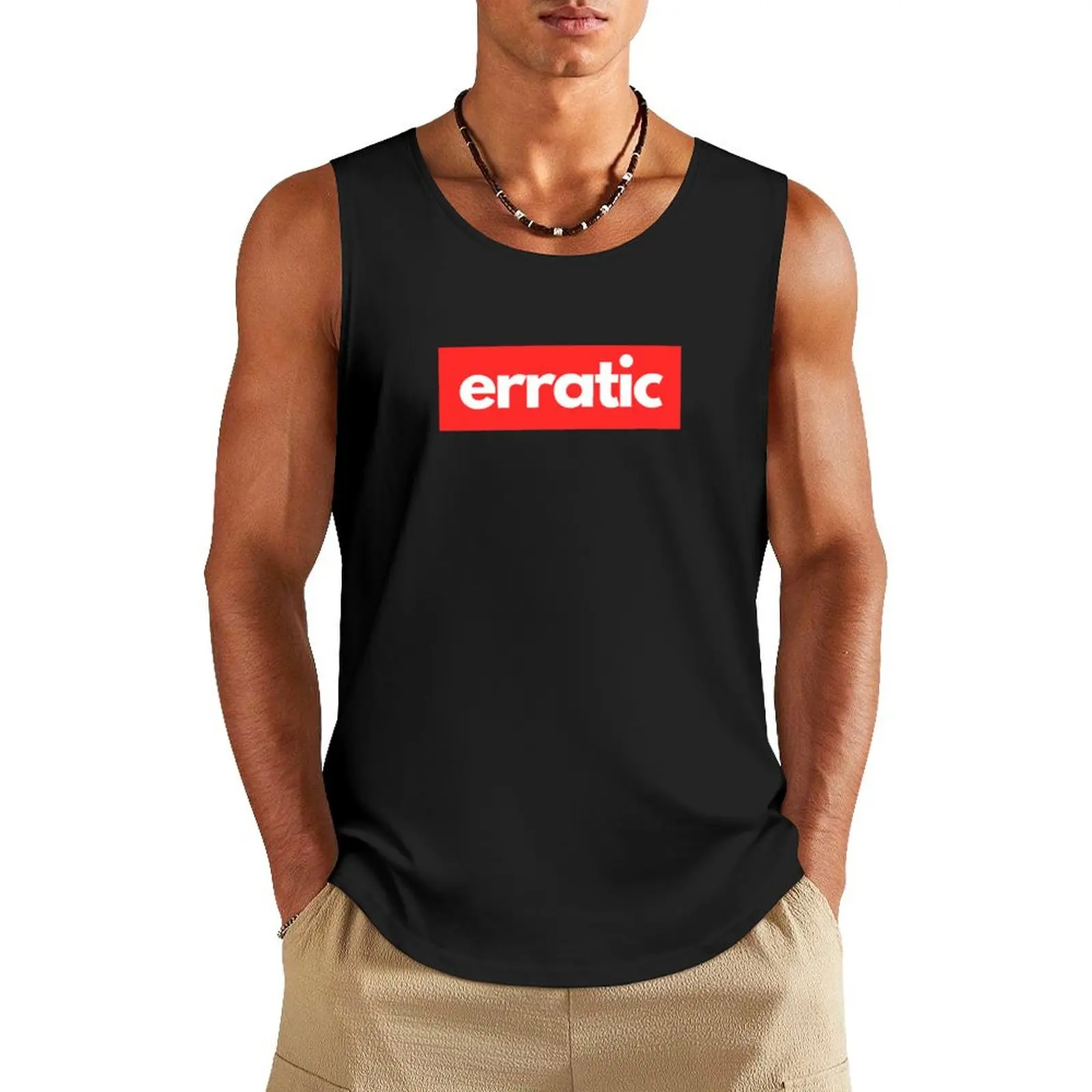 Erratic Minimalist Typography Design Tank Top gym wear men Gym clothes Men's t-shirts