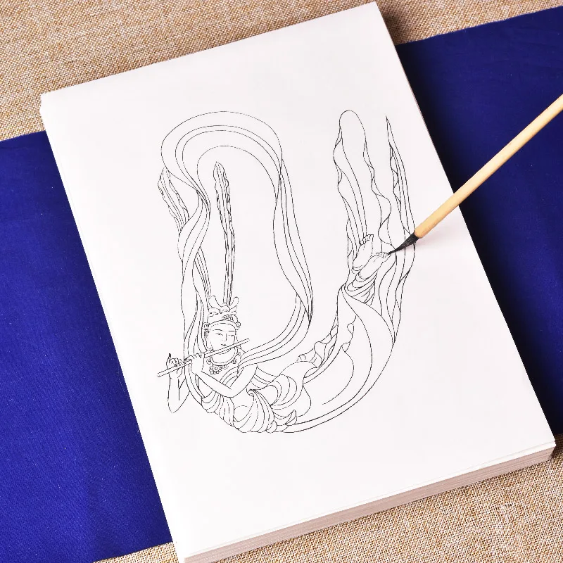 Meticulous Drawing Manuscript Color Ripe Rice Paper Dunhuang Mural Flying Lady Picture Painting Drawing Beginner Practice Papers