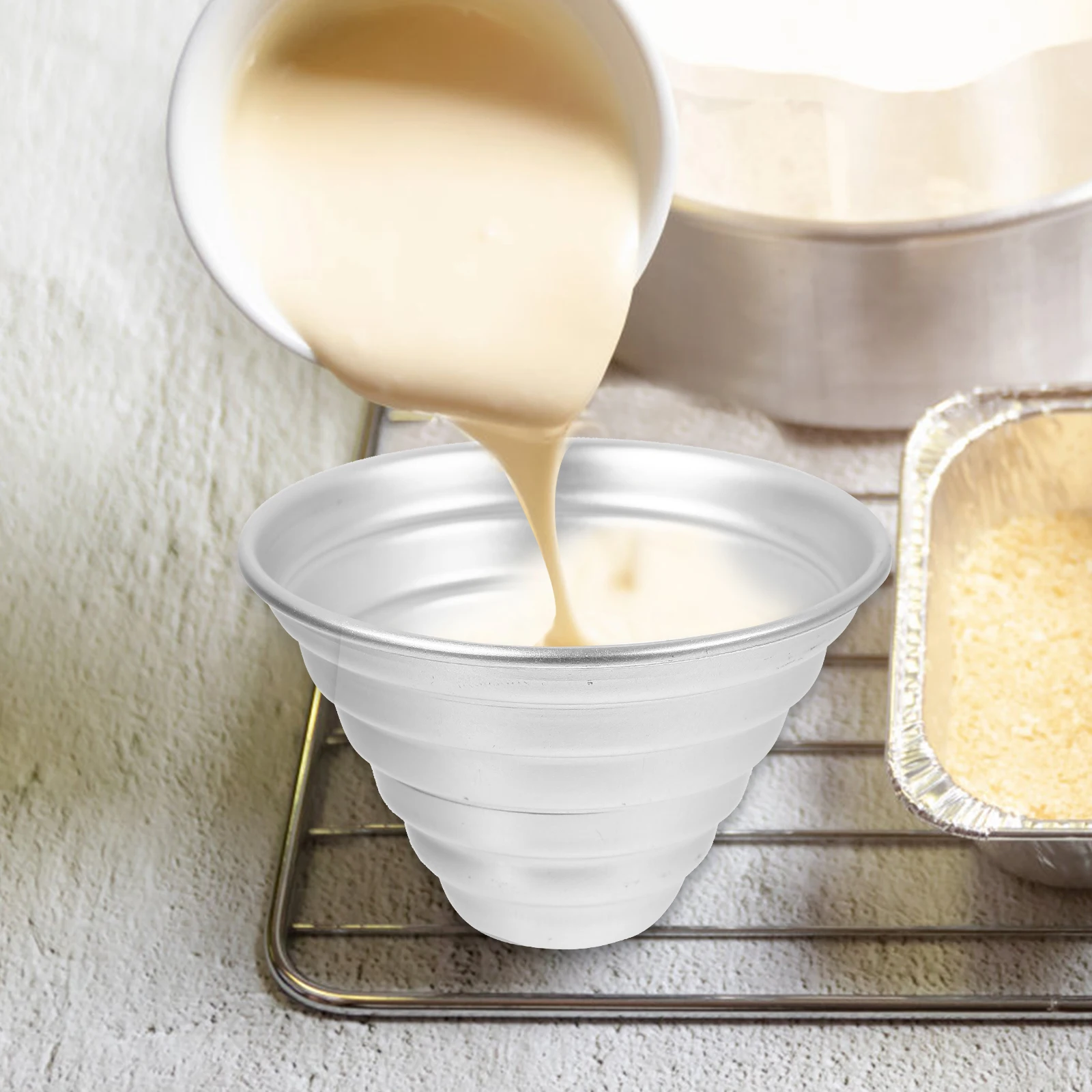 

5Pcs Multi-Function Cake Mold Aluminum Alloy Nonstick Baking Pan Muffin Pudding Mold Household Baking Accessory