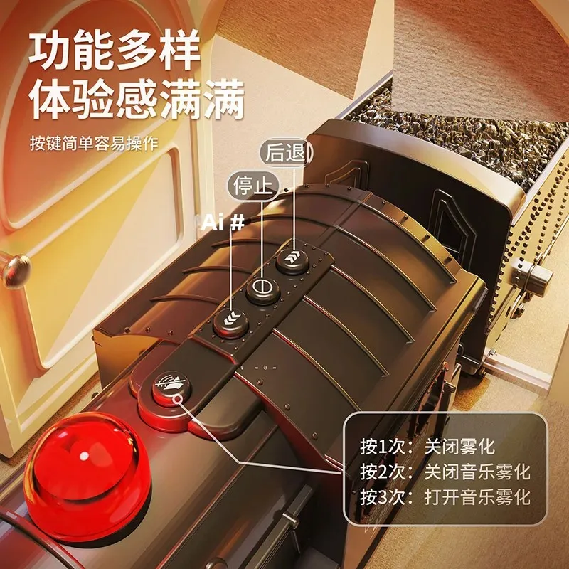 Retro Green Electric Remote Steam Train Set for Kids Model Track Toy for Boys Cross-Border Remote Control Train