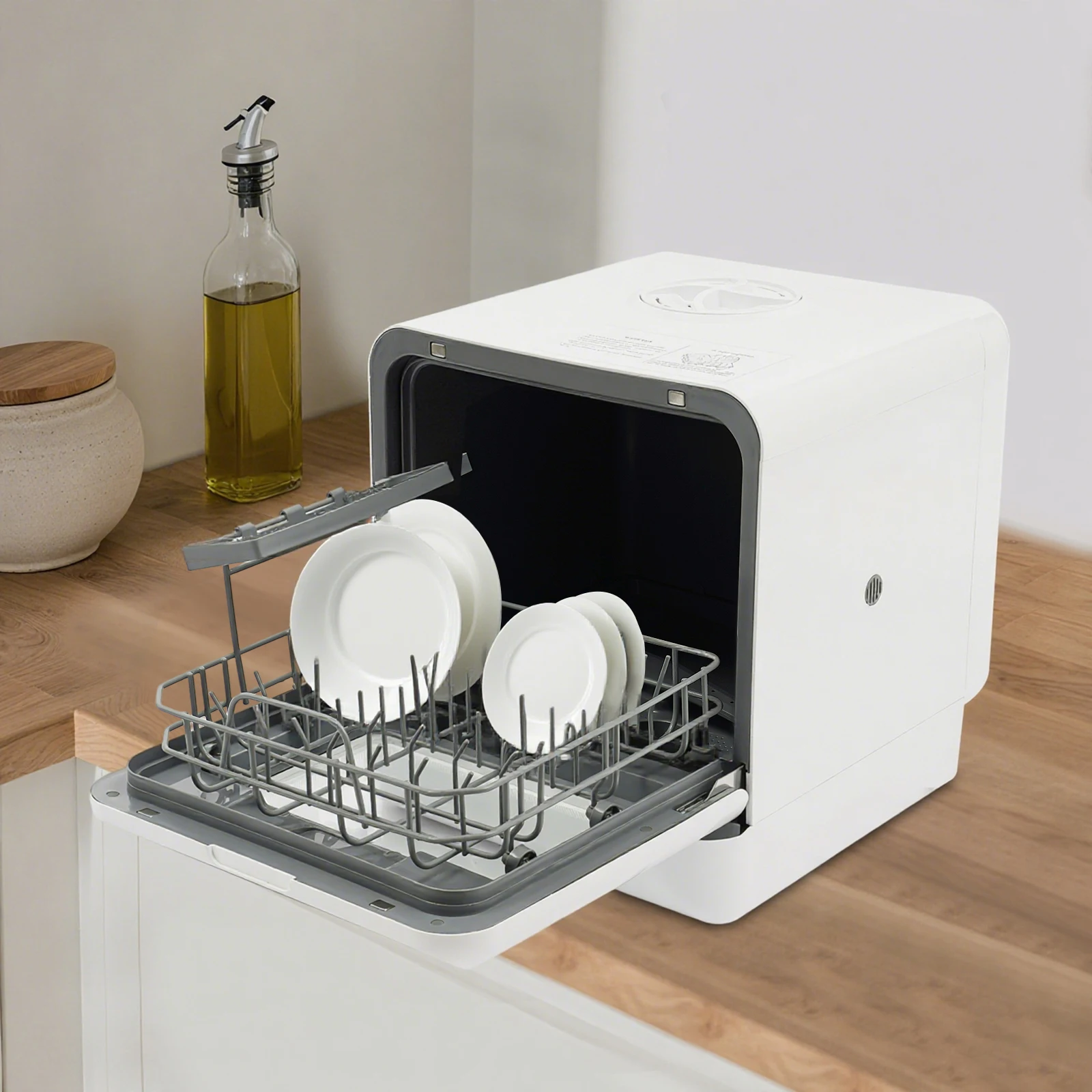 Geschirrspüler, Mini-Geschirrspüler mit 6-Liter-Wassertank, freistehender Tischgeschirrspüler mit 4 Programmen, tragbarer Geschirrspüler