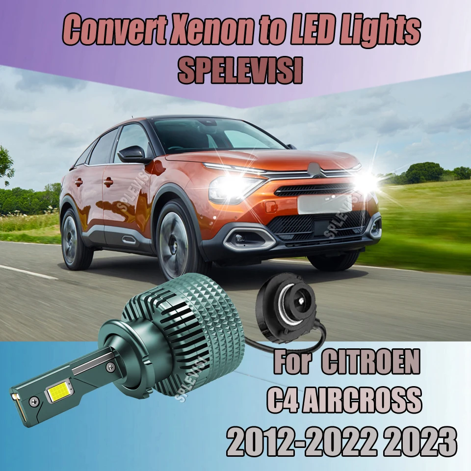 D2S 6000K LED Headlight Lamps aluminum housing,high-speed turbocharged fan For CITROEN C4 AIRCROSS 2012 2013 2014 2015 2016-2023