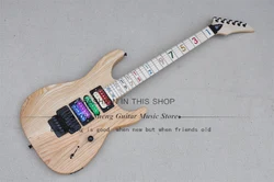 Natural Color Electric guitar Ash body Maple neck tremolo bridge HSH pickup Maple fingerboard color inlay black tuner