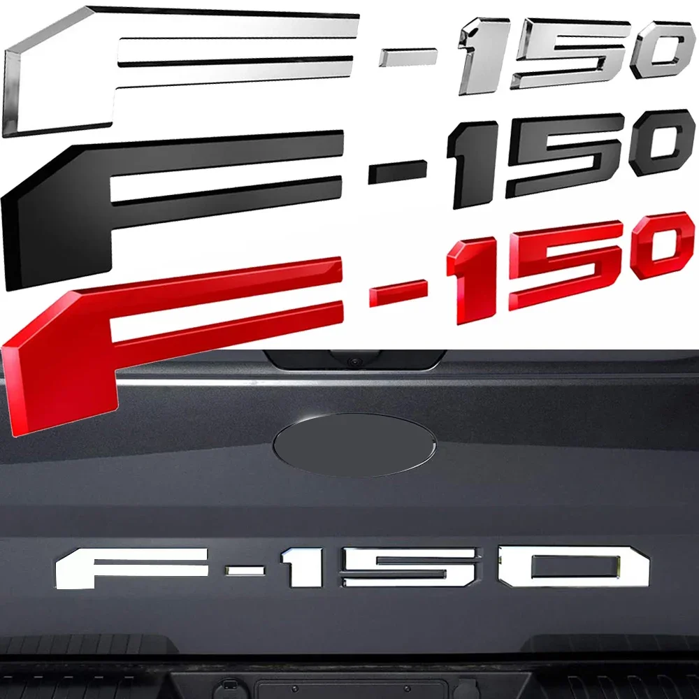Emblema 3D con letras F-150 para Ford F150, adhesivo para la puerta trasera del maletero, calcomanías con el logotipo en rojo y negro, accesorios para auto.