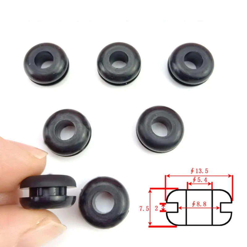 Black Rubber Grommets Coil Double-sided Protective Bushing Insulation Hole Sleeve Sealing Ring Outgoing Environment Protection