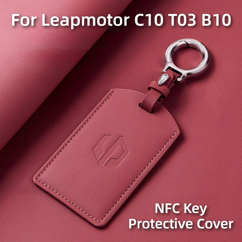 

For Leapmotor C10 T03 B10 NFC Smart Key Car Key Case Leather Protective Cover