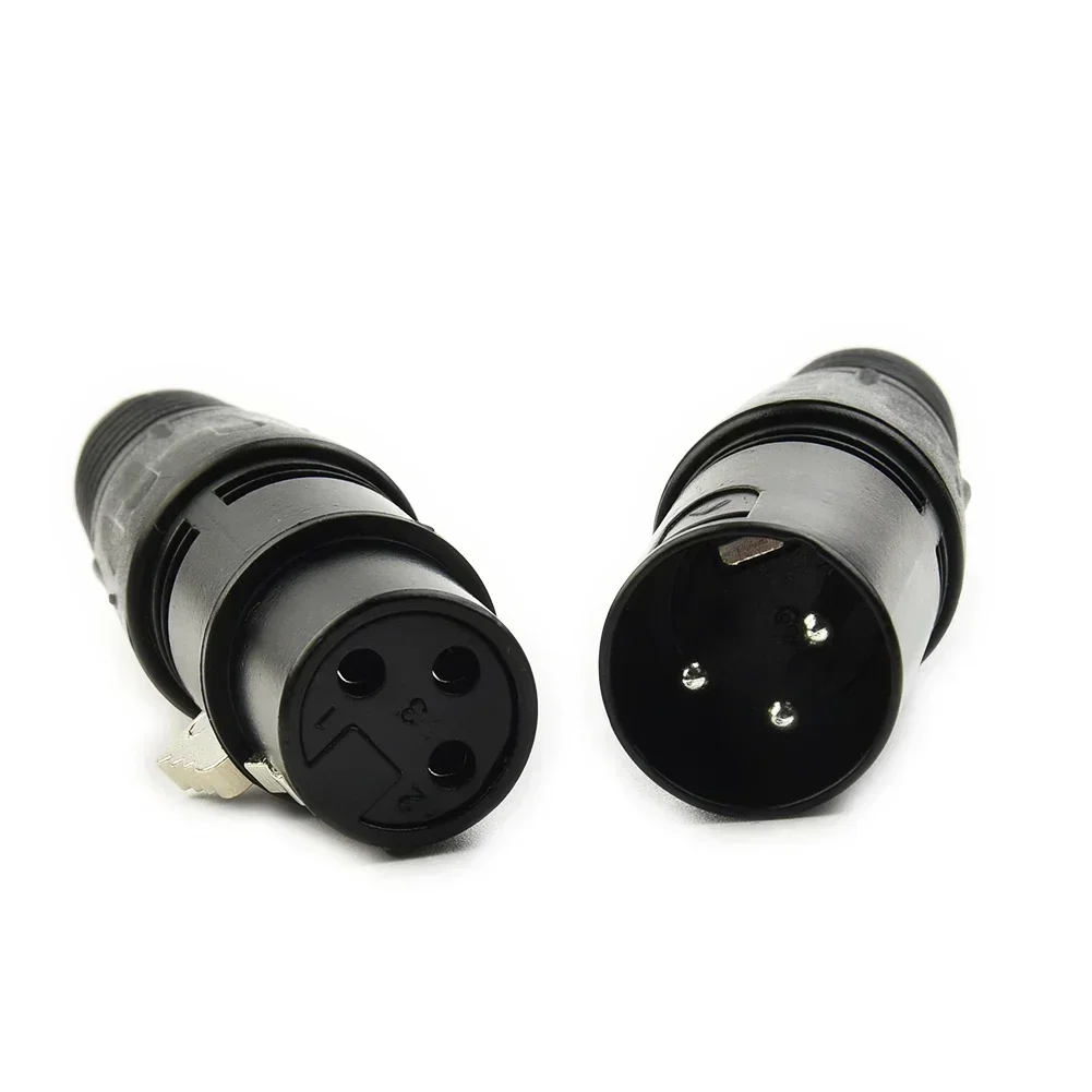 

Cables Plug Microphone Audio Cables Plug Connectors Arc Shape Black Male & Female Microphone Audio Snake Plug 3 Pin